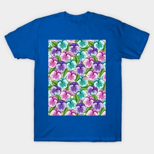 Pansy Flowers Pattern T-Shirt